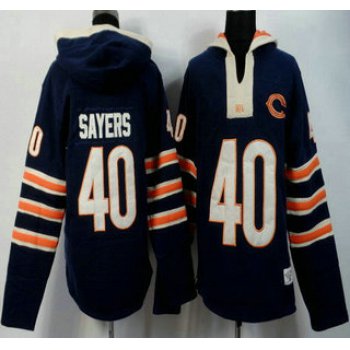 Men's Chicago Bears #40 Gale Sayers Navy Blue Team Color 2015 NFL Hoody