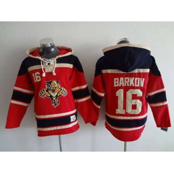 Men's Florida Panthers #16 Aleksander Barkov Old Time Hockey Red Hoodie