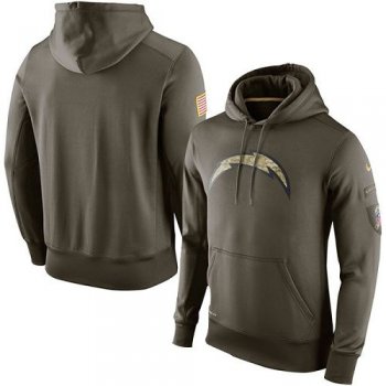Men's San Diego Chargers Nike Olive Salute To Service KO Performance Hoodie