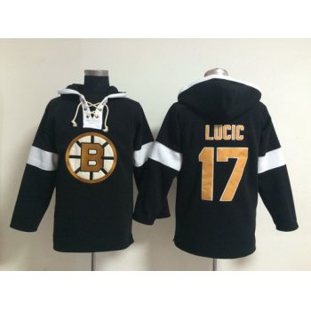2014 Old Time Hockey Boston Bruins #17 Milan Lucic Black Hoodie