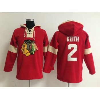 2014 Old Time Hockey Chicago Blackhawks #2 Duncan Keith Red Hoodie