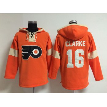 2014 Old Time Hockey Philadelphia Flyers #16 Bobby Clarke Orange Hoodie