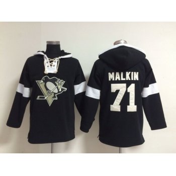 2014 Old Time Hockey Pittsburgh Penguins #71 Evgeni Malkin Black Hoodie