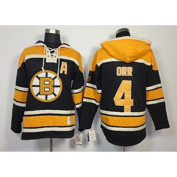 Old Time Hockey Boston Bruins #4 Bobby Orr Black Hoodie
