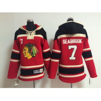 Old Time Hockey Chicago Blackhawks #7 Brent Seabrook Red Kids Hoodie