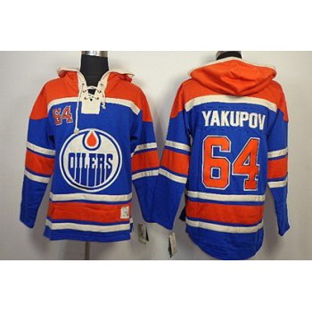 Old Time Hockey Edmonton Oilers #64 Neil Yakupov Royal Blue Hoodie
