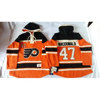 Old Time Hockey Philadelphia Flyers #47 Andrew MacDonald 2012 Winter Classic Orange Hoodie