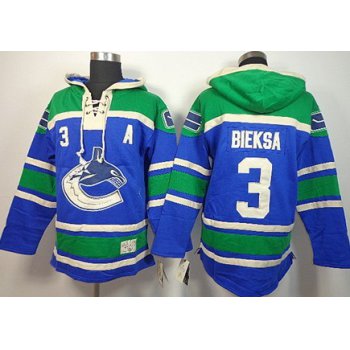 Old Time Hockey Vancouver Canucks #3 Kevin Bieksa Blue Hoodie