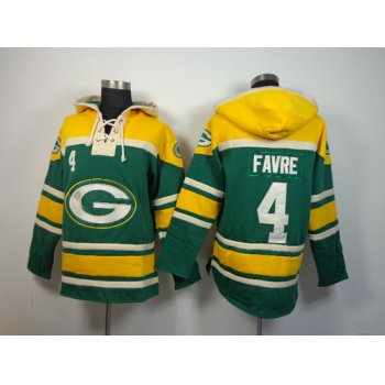 Green Bay Packers #4 Brett Favre 2014 Green Hoodie
