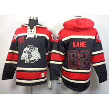 Old Time Hockey Chicago Blackhawks #88 Patrick Kane Black Ice Skulls Hoodie