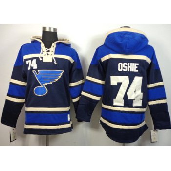 Old Time Hockey St. Louis Blues #74 T.J. Oshie Navy Blue Hoodie