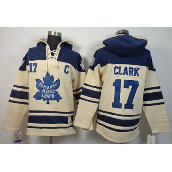 Old Time Hockey Toronto Maple Leafs #17 Wendel Clark Cream Hoodie