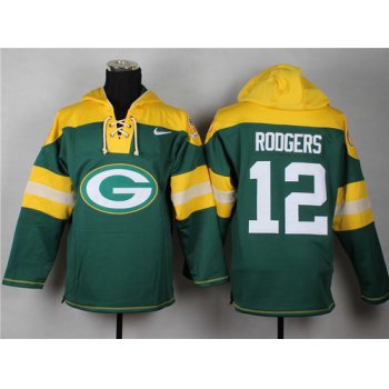 Nike Green Bay Packers #12 Aaron Rodgers 2014 Green Hoodie