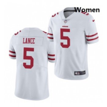 Women San Francisco 49ers #5 Trey Lance Jersey White 2021 Limited Football