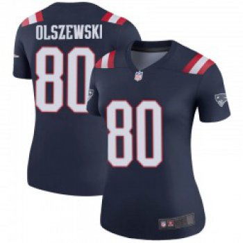 Women's New England Patriots #80 Gunner Olszewski Legend Navy Color Rush Jersey