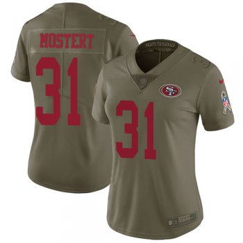 Nike 49ers #31 Raheem Mostert Olive Women's Stitched NFL Limited 2017 Salute To Service Jersey