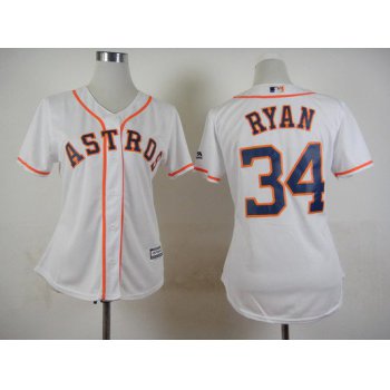 Women's Houston Astros #34 Nolan Ryan Home White 2015 MLB Cool Base Jersey