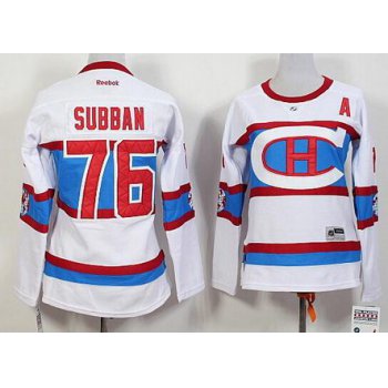 Women's Montreal Canadiens #76 PK Subban Reebok White 2016 Winter Classic Premier Jersey