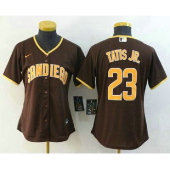 Women's San Diego Padres #23 Fernando Tatis Jr. Brown Stitched MLB Cool Base Nike Jersey