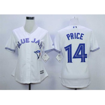 Women's Toronto Blue Jays #14 David Price White Women New Cool Base Jersey