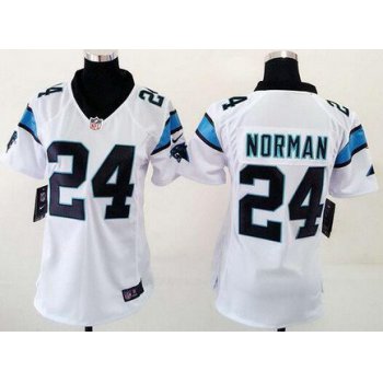 Women's Carolina Panthers #24 Josh Norman White Road NFL Nike Game Jersey
