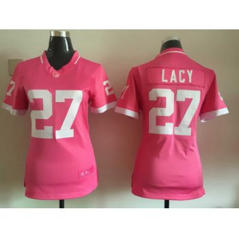Women's Green Bay Packers #27 Eddie Lacy Pink Bubble Gum 2015 NFL Jersey