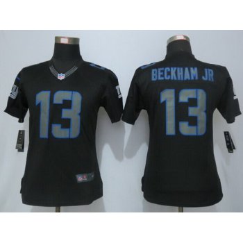 Women's New York Giants #13 Odell Beckham Jr Black Impact NFL Nike Limited Jersey