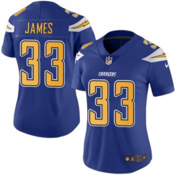 Nike Chargers #33 Derwin James Electric Blue Women's Stitched NFL Limited Rush Jersey