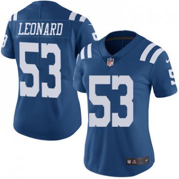 Nike Colts #53 Darius Leonard Royal Blue Women's Stitched NFL Limited Rush Jersey