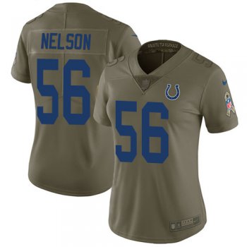Nike Colts #56 Quenton Nelson Olive Women's Stitched NFL Limited 2017 Salute to Service Jersey