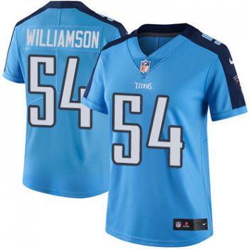 Women's Nike Tennessee Titans #54 Avery Williamson Light Blue Stitched NFL Limited Rush Jersey