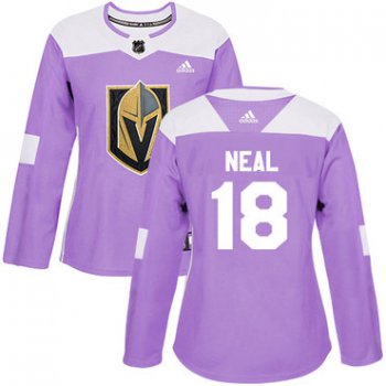 Adidas Vegas Golden Knights #18 James Neal Purple Authentic Fights Cancer Women's Stitched NHL Jersey
