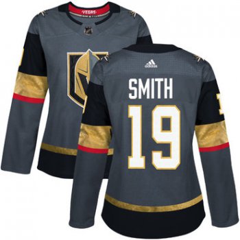 Adidas Vegas Golden Knights #19 Reilly Smith Grey Home Authentic Women's Stitched NHL Jersey