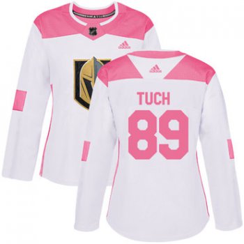 Adidas Vegas Golden Knights #89 Alex Tuch White Pink Authentic Fashion Women's Stitched NHL Jersey