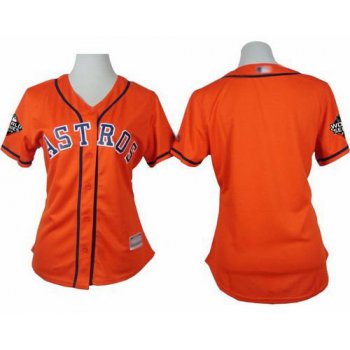 Astros Blank Orange Alternate 2019 World Series Bound Women's Stitched Baseball Jersey