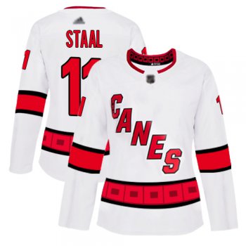 Carolina Hurricanes #11 Jordan Staal White Road Authentic Women's Stitched Hockey Jersey
