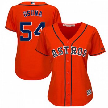 Women's Authentic Houston Astros Roberto Osuna Majestic Cool Base Alternate Orange Jersey