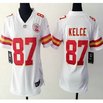 Women's Kansas City Chiefs #87 Travis Kelce White Road NFL Nike Game Jersey