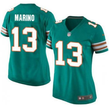 Women's Miami Dolphins #13 Dan Marino Aqua Green Alternate 2015 NFL Nike Game Jersey