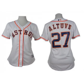 Women's Houston Astros #27 Jose Altuve White Jersey