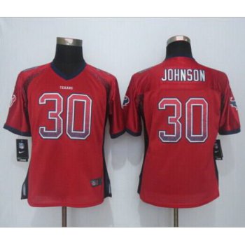 Women's Houston Texans #30 Kevin Johnson Nike Drift Fashion Red Jersey