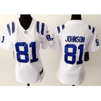 Women's Indianapolis Colts #81 Andre Johnson Nike White Game Womens Jersey