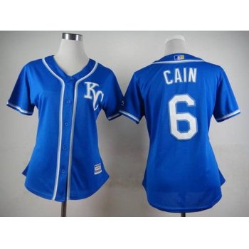 Women's Kansas City Royals #6 Lorenzo Cain 2014 Blue Jersey
