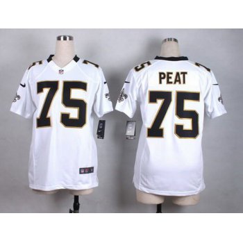 Women's New Orleans Saints #75 Andrus Peat Nike White Game Jersey
