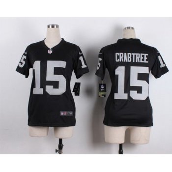 Women's Oakland Raiders #15 Michael Crabtree Nike Black Game Jersey