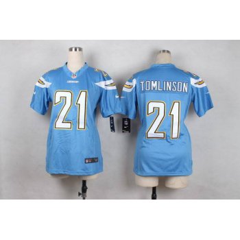 Women's San Diego Chargers #21 LaDainian Tomlinson 2013 Nike Light Blue Game Jersey