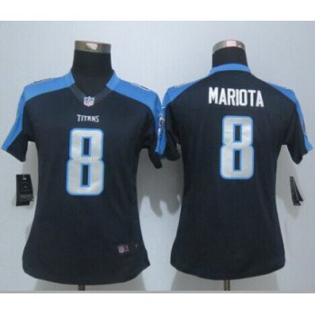 Women's Tennessee Titans #8 Marcus Mariota Nike Navy Blue Limited Jersey
