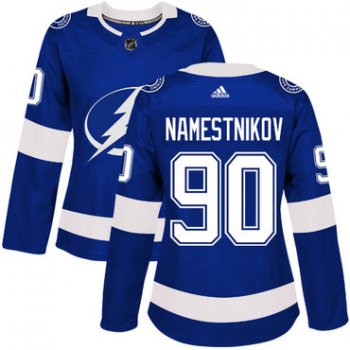 Adidas Tampa Bay Lightning #90 Vladislav Namestnikov Blue Home Authentic Women's Stitched NHL Jersey