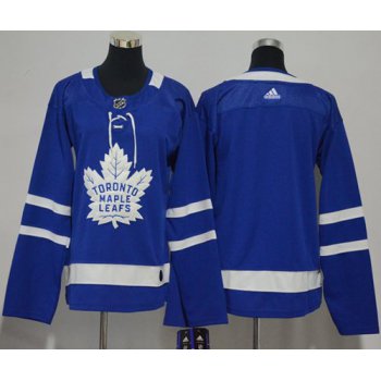 Adidas Toronto Maple Leafs Blank Blue Home Authentic Women's Stitched NHL Jersey