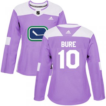 Adidas Vancouver Canucks #10 Pavel Bure Purple Authentic Fights Cancer Women's Stitched NHL Jersey